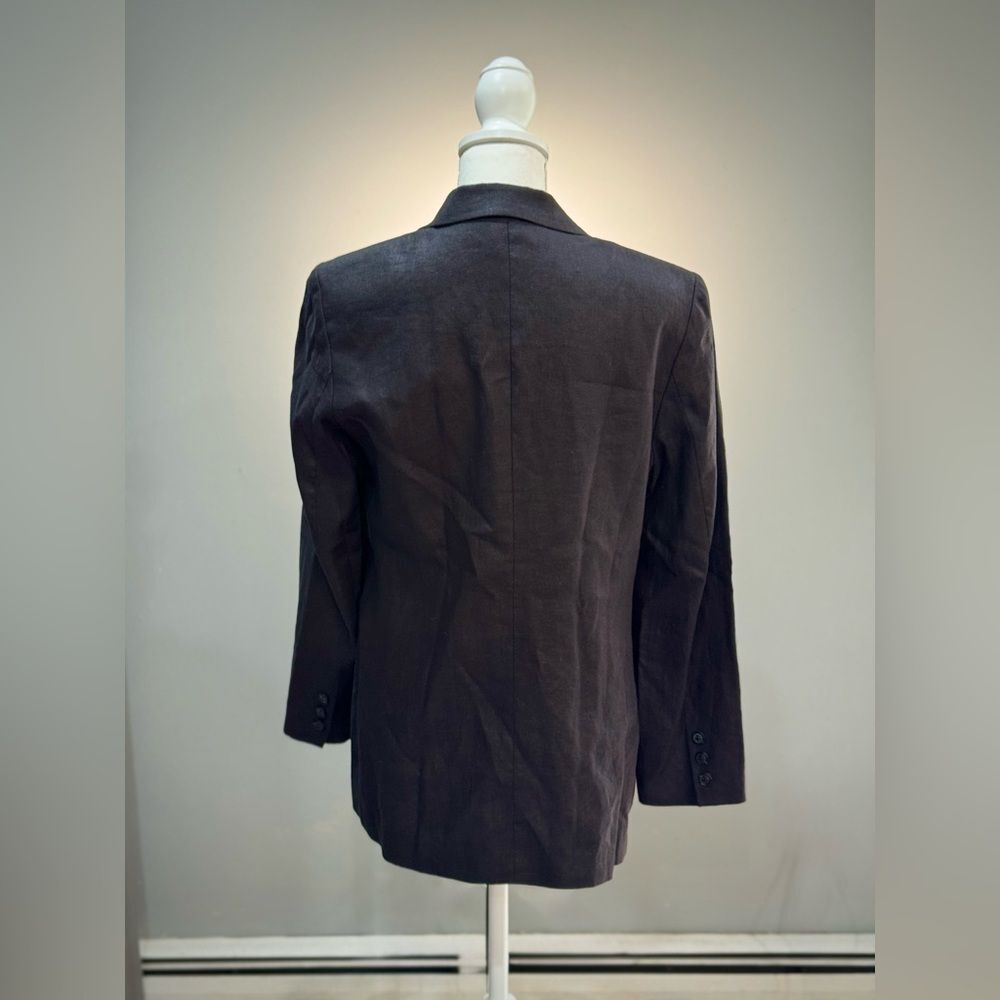 Black Rafaella Linen Long Lightweight Blazer Size 8 EUC - Picture 2 of 5